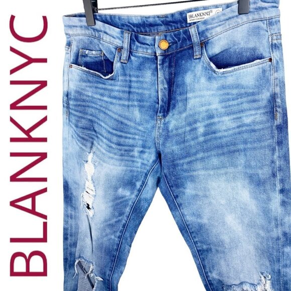 BLANKNYC Skinny Classique Distressed Busted Knee Jeans, Size 29 - Picture 4 of 10